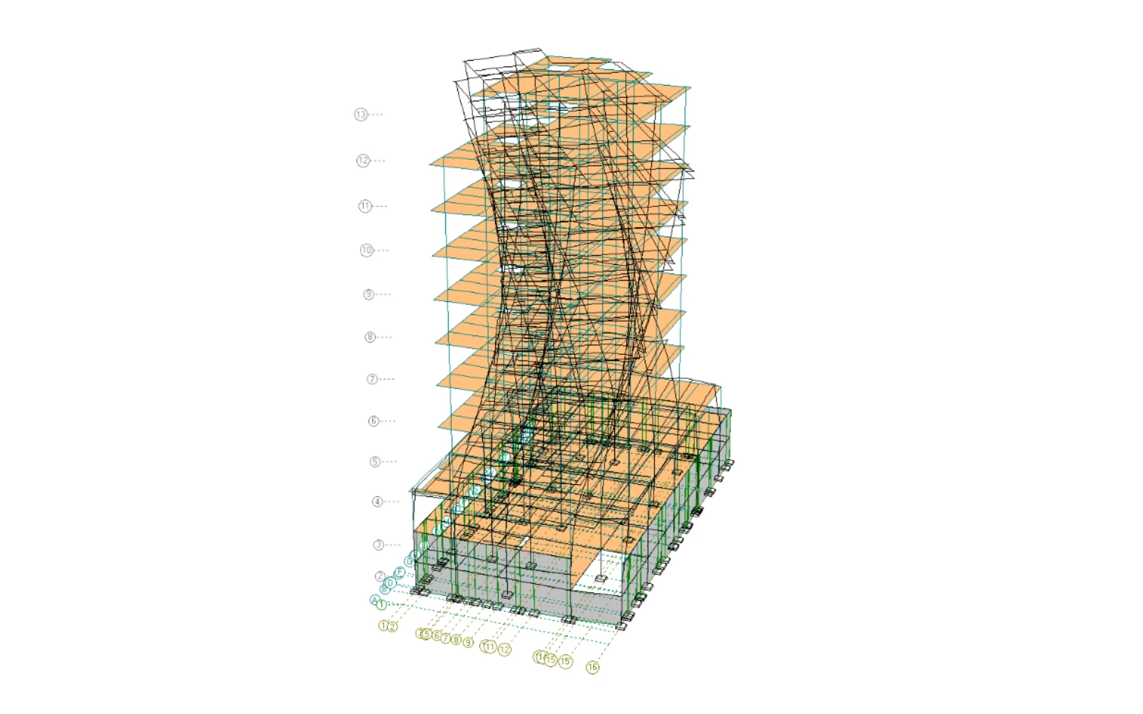 Modos de vibración del modelo estructural del Edificio Ébano